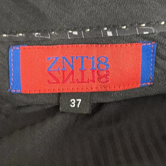 ZNT18 Flat Front Dress Suit Trouser Pants in Gray  - NWOT - Size 37 - Picture 4 of 4